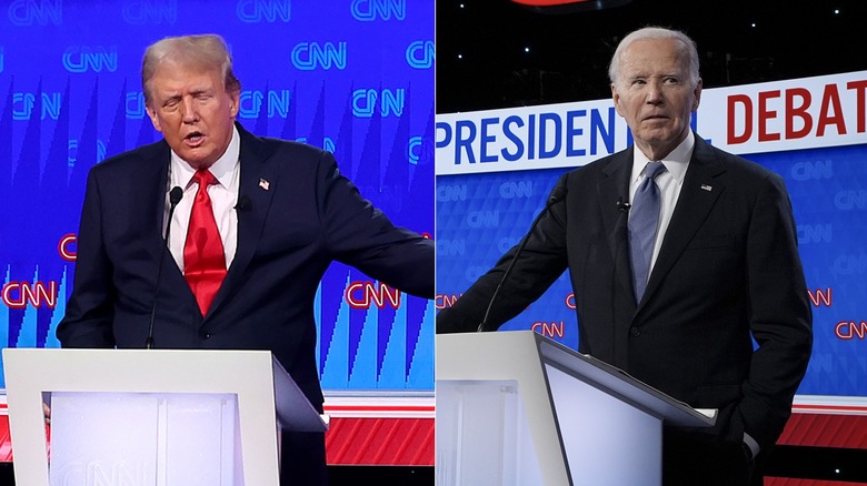 Donald Trump and Joe Biden at 2024 presidential debate