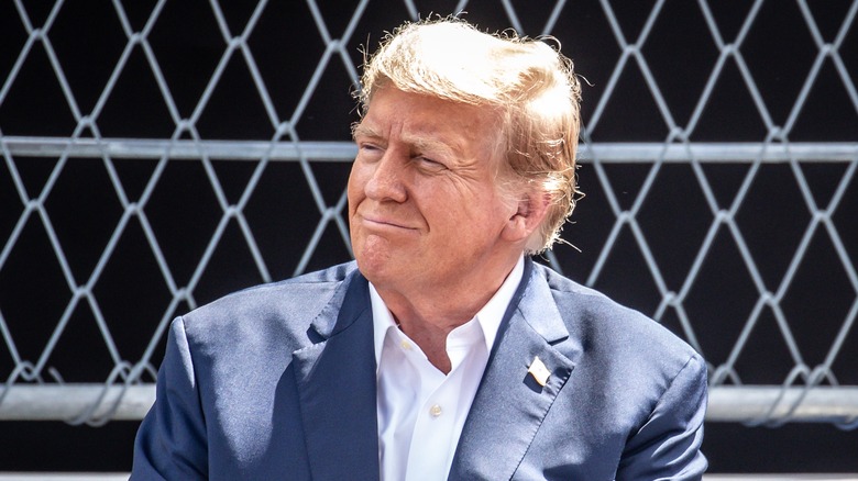 Donald Trump squinting