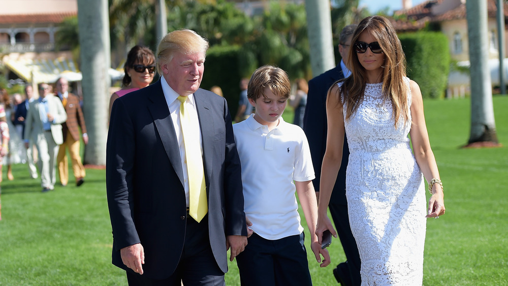 Donald Trump, Melania Trump, and Barron Trump at Mar-a-Lago