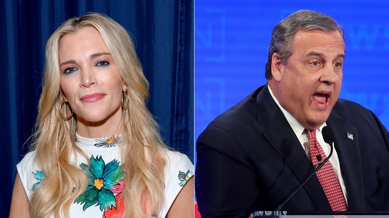 Split image of Megyn Kelly and Chris Christie in close-up