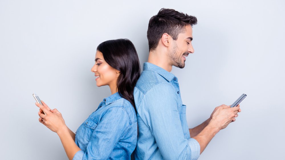 Couple with phones