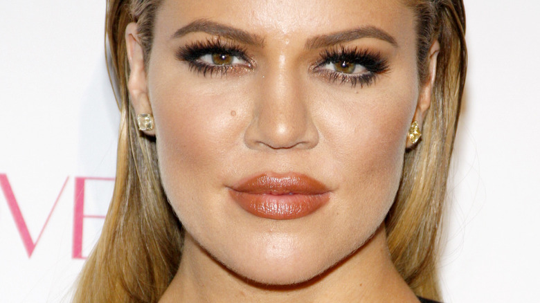Khloé Kardashian with makeup on