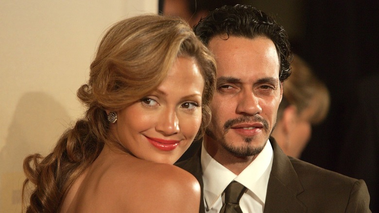 Jennifer Lopez and Marc Anthony at a red carpet