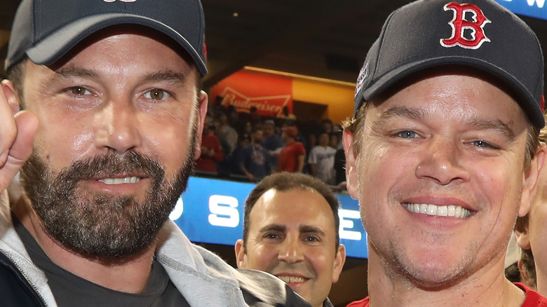 Ben Affleck and Matt Damon take in a baseball game in 2018