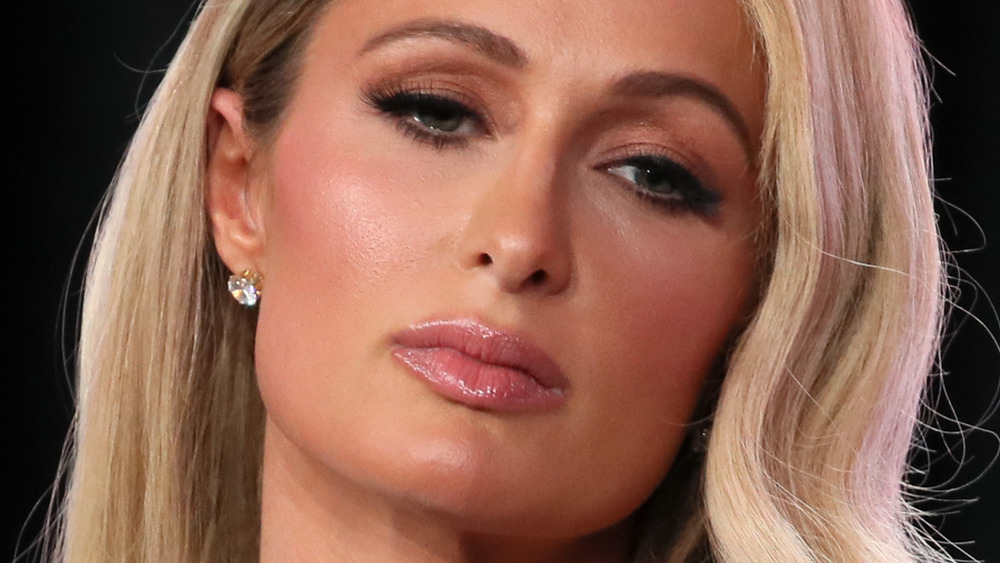 Paris Hilton looking sad