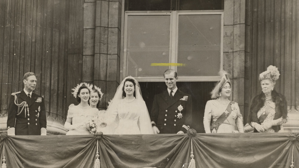 Queen Elizabeth on her wedding day
