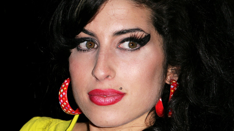 Amy Winehouse with bold makeup