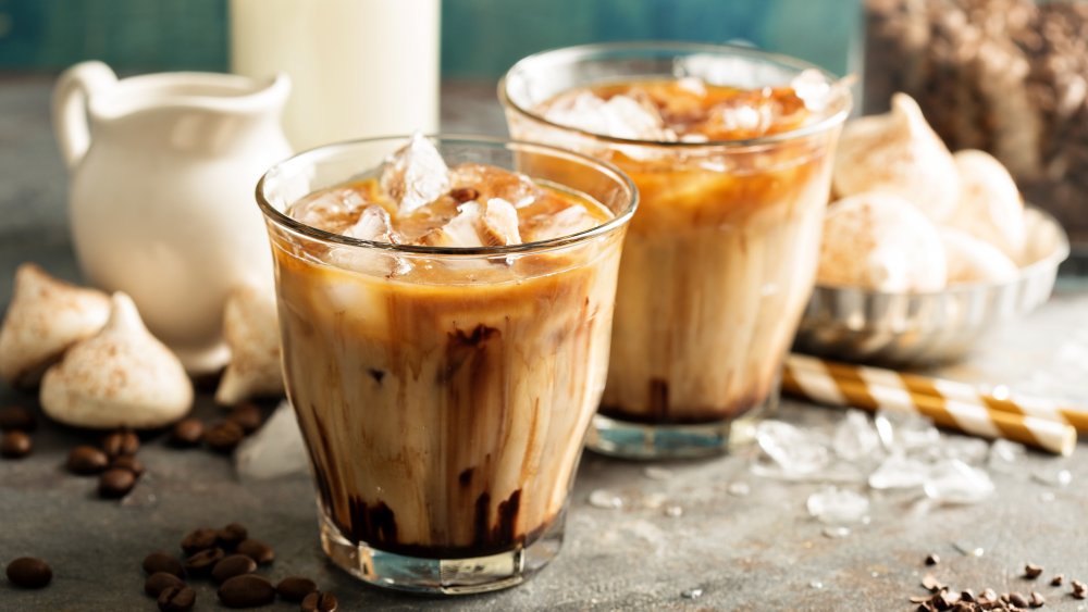 iced coffee with flavored syrup