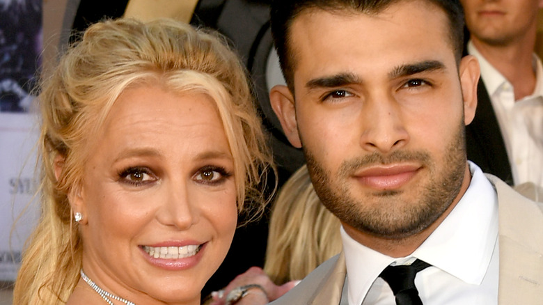 Britney Spears and Sam Asghari on the red carpet.