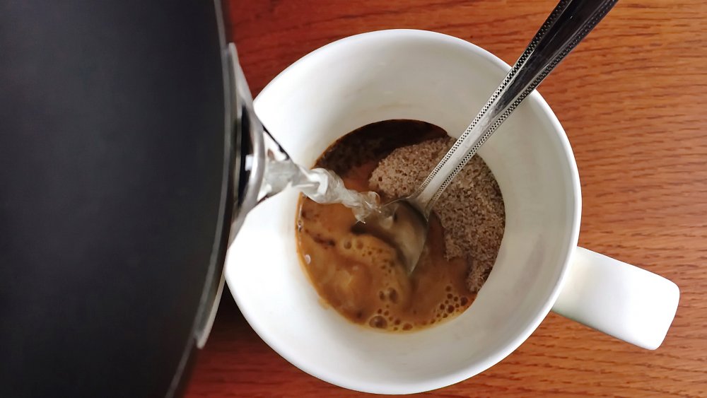 Instant coffee being made
